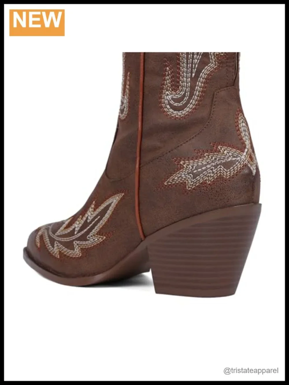 Celbreez Wide Calf Over Knee Western Boots Women Embroidered Chunky Heel Side